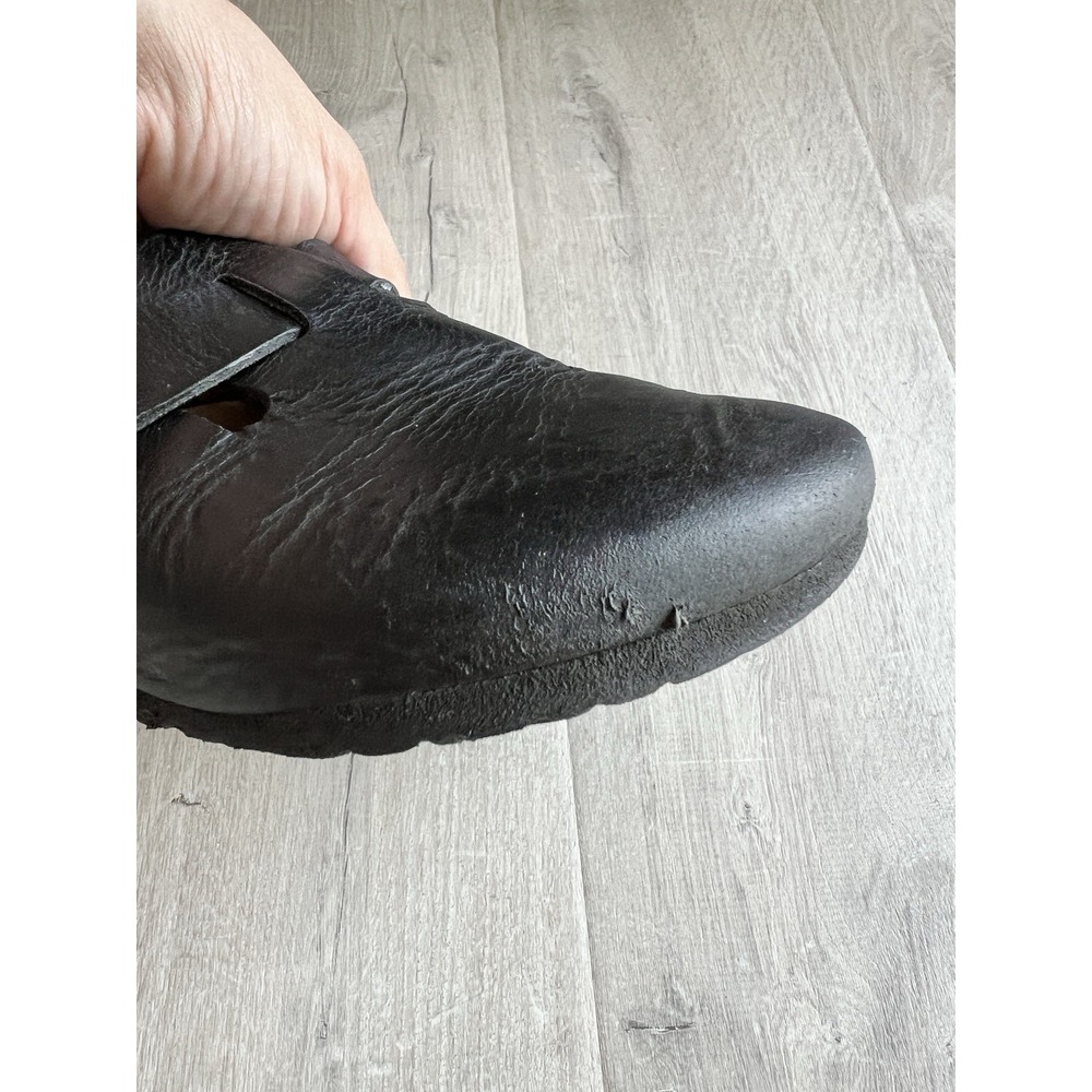 Birkenstock Boston Clog Shoes Womens 38 W7 M5 Black Leather - Picture 3 of 9